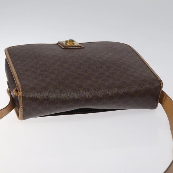 CELINE Macadam Canvas Shoulder Bag Pvc Leather Brown Gold - Picture 6 of 13